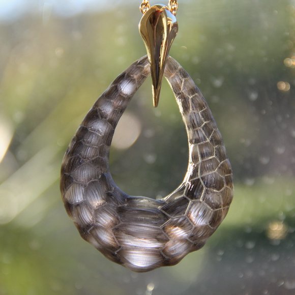 Alexis Bittar Gold Claw Croc-Lucite Drop Necklace - Picture 2 of 13